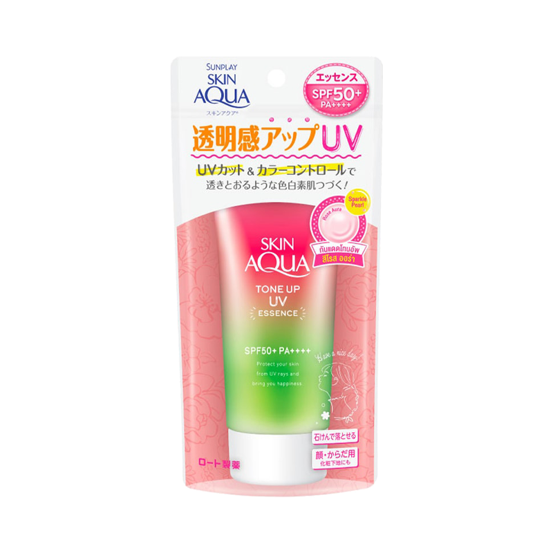 ROHTO Skin Aqua Tone Up UV Essence SPF50+ PA++++ #Rose Pink 80g Enhancing Complexion / Upgraded Clear Finish