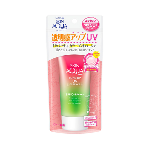 ROHTO Skin Aqua Tone Up UV Essence SPF50+ PA++++ #Rose Pink 80g Enhancing Complexion / Upgraded Clear Finish