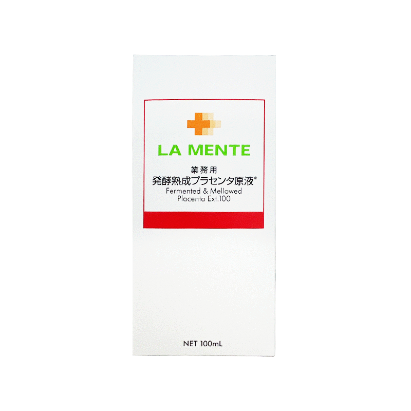 LA MENTE ferments and matures placenta essence, bottled in 100ml, awakening cellular function/root repair.