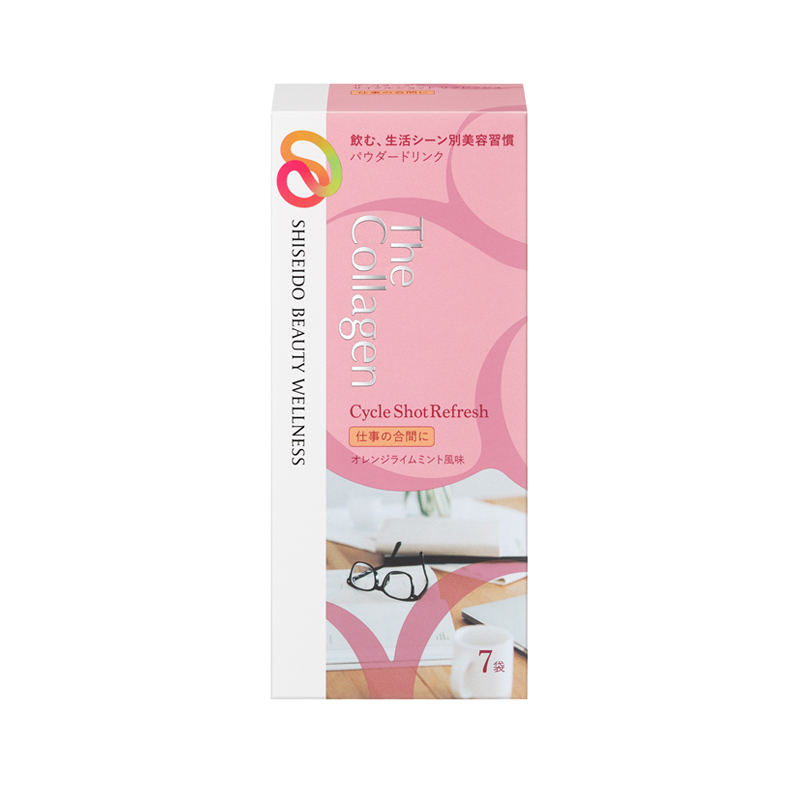 SHISEIDO CycleShot Refresh Orange Mint Flavored Collagen Powder Drink Box 7 Packets