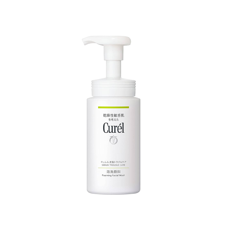 Curel Moisture Care Oil Control Moisturizing Cleansing Foam 150ml, Cleanses Pores/Creates Dense Foam.