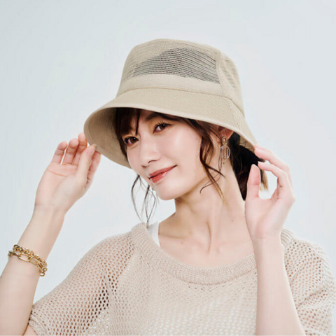 COGIT PRECIOUS UV washable breathable mesh sun hat Ivory 1 piece