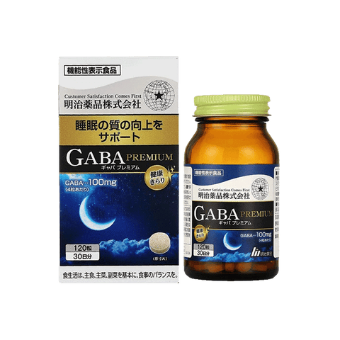 Meiji Pharmaceuticals GABA Deep Sleep Tablets Bottle 120 Tablets 30-Day Supply Deep Sleep Good Sleep/Wake Up Refreshed