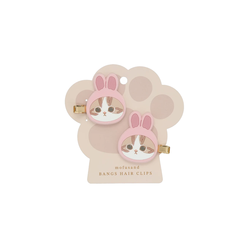 SHOBIDO Makeup Beauty Hall mofusand Plush Bangs Clip #Pink Bunny 1 piece Fashionable and versatile/easy to change.