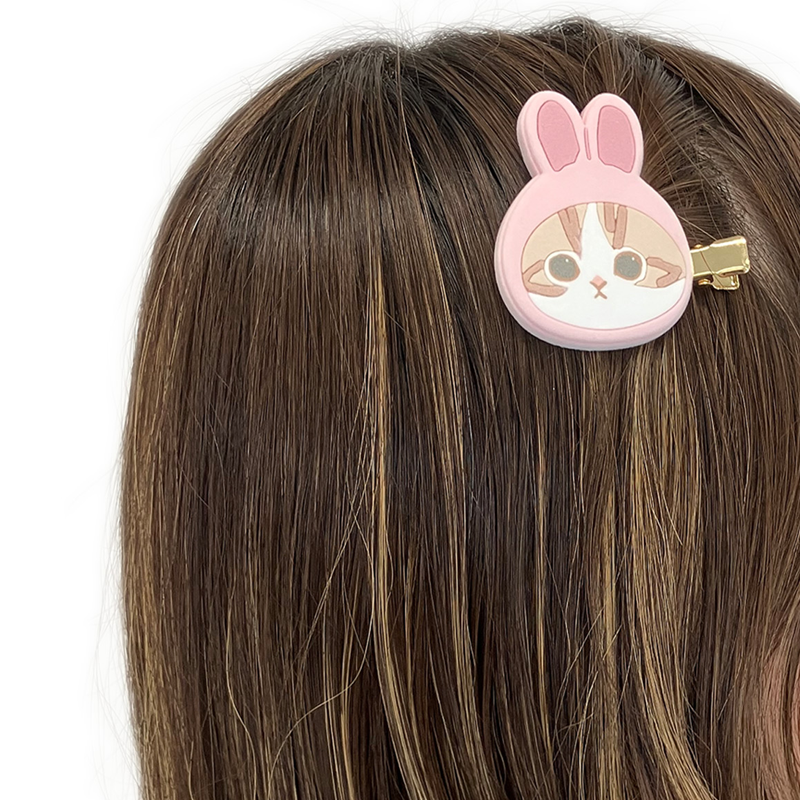 SHOBIDO Makeup Beauty Hall mofusand Plush Bangs Clip #Pink Bunny 1 piece Fashionable and versatile/easy to change.