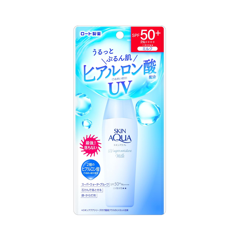 【Latest model in 2024】ROHTO Mentholatum Skin Aqua Super Waterproof Moisturizing Hyaluronic Acid Water Sunscreen Lotion 40ml.