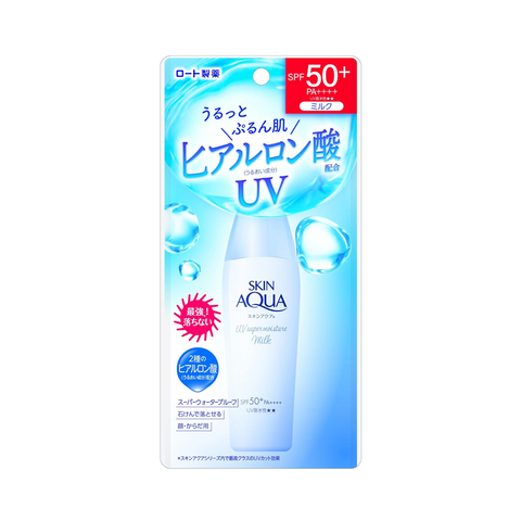 【Latest model in 2024】ROHTO Mentholatum Skin Aqua Super Waterproof Moisturizing Hyaluronic Acid Water Sunscreen Lotion 40ml.