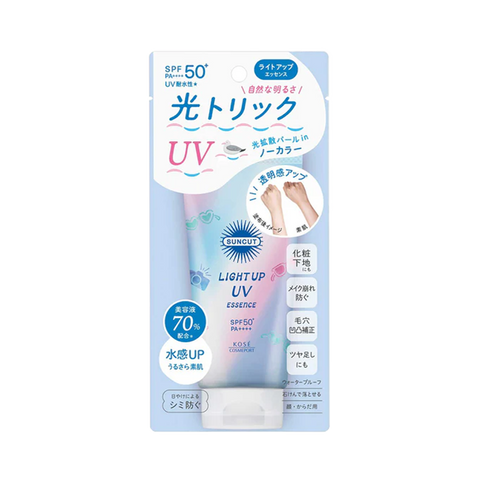 KOSE SUNCUT R Brightening Essence Physical Sunscreen, Colorless, 80g, Natural Brightening/Deep Nourishing.