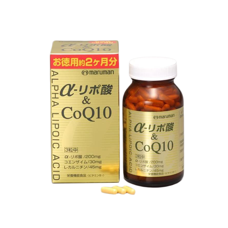 Maruman Coenzyme Q10 Alpha Lipoic Acid Bottled 180 Capsules 60-Day Supply Control Blood Sugar/Protect Heart