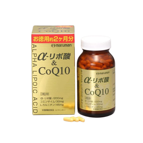 Maruman Coenzyme Q10 Alpha Lipoic Acid Bottled 180 Capsules 60-Day Supply Control Blood Sugar/Protect Heart