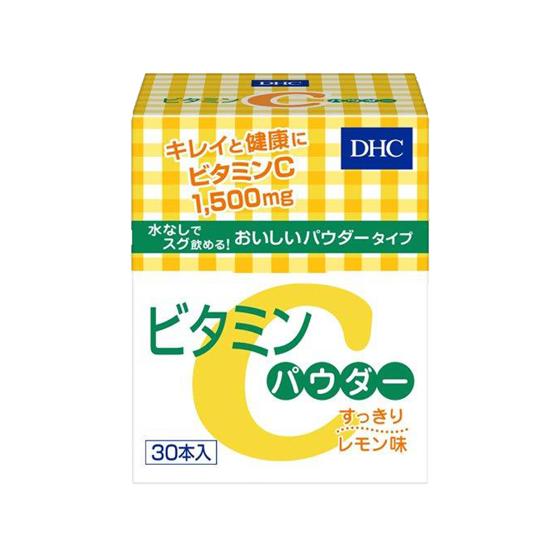 DHC High-Concentration Vitamin C Powder Drink, lemon flavor, boxed 48g with 30 packs of 1.6g each