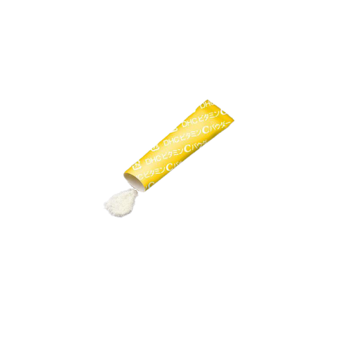 Single 1.6g sachet of DHC Vitamin C Powder Drink, high-concentration lemon flavor, ready to consume without water