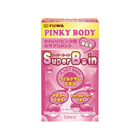 YUWA Pinky Body SuperBoin Breast Enhancement Supplement - 150 tablets with natural ingredients for fullness and hormonal balance, pink packaging